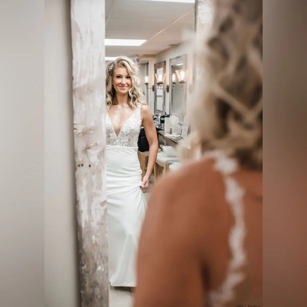Anthropologie White Lace Wedding Dress - Picture 6 of 8